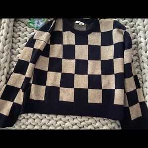 Madewell Cardiff Checkerboard Crewneck Sweater L